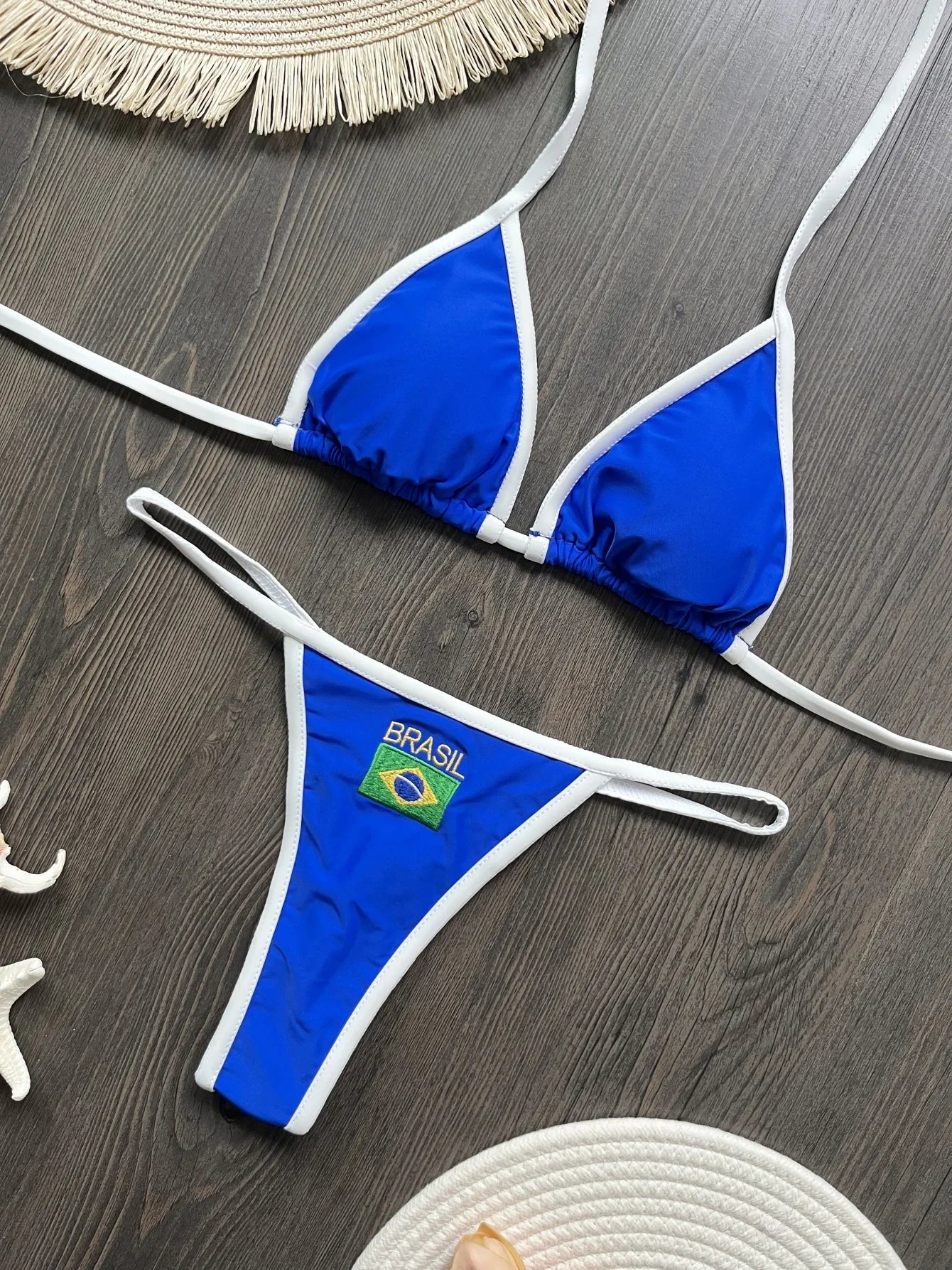 Brazil Flag Embroidery Bikini Set – Women Swimwear
