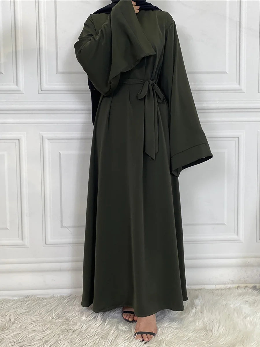 Modest Turkish Kaftan Abaya – Muslim Ramadan Maxi Dress for Women