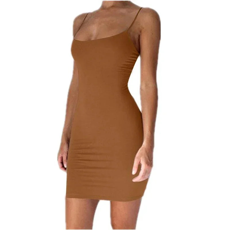 Summer Spaghetti Strap Mini Dress – Sexy Bodycon Club Wear