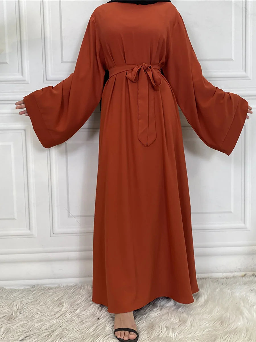Modest Turkish Kaftan Abaya – Muslim Ramadan Maxi Dress for Women