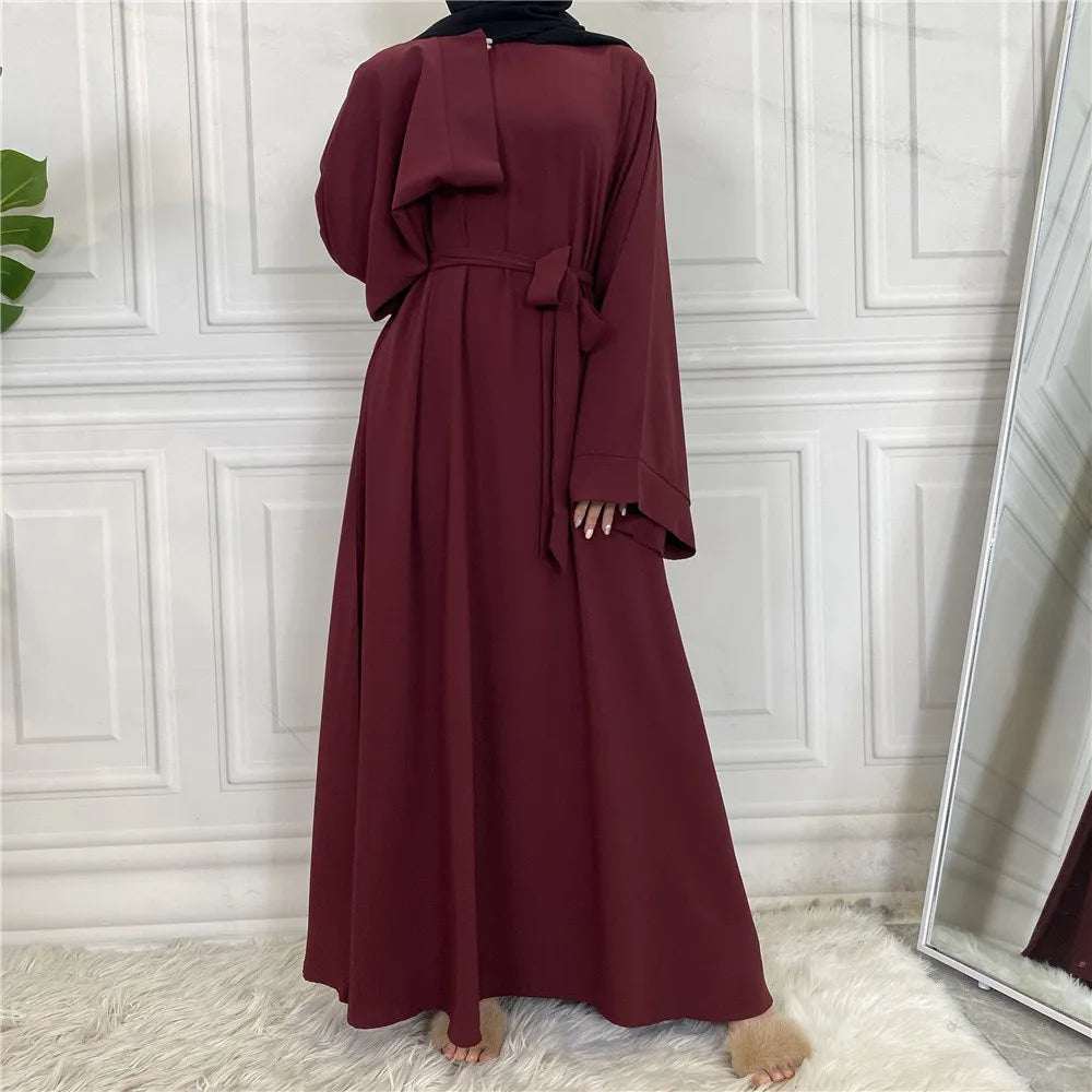 Modest Turkish Kaftan Abaya – Muslim Ramadan Maxi Dress for Women
