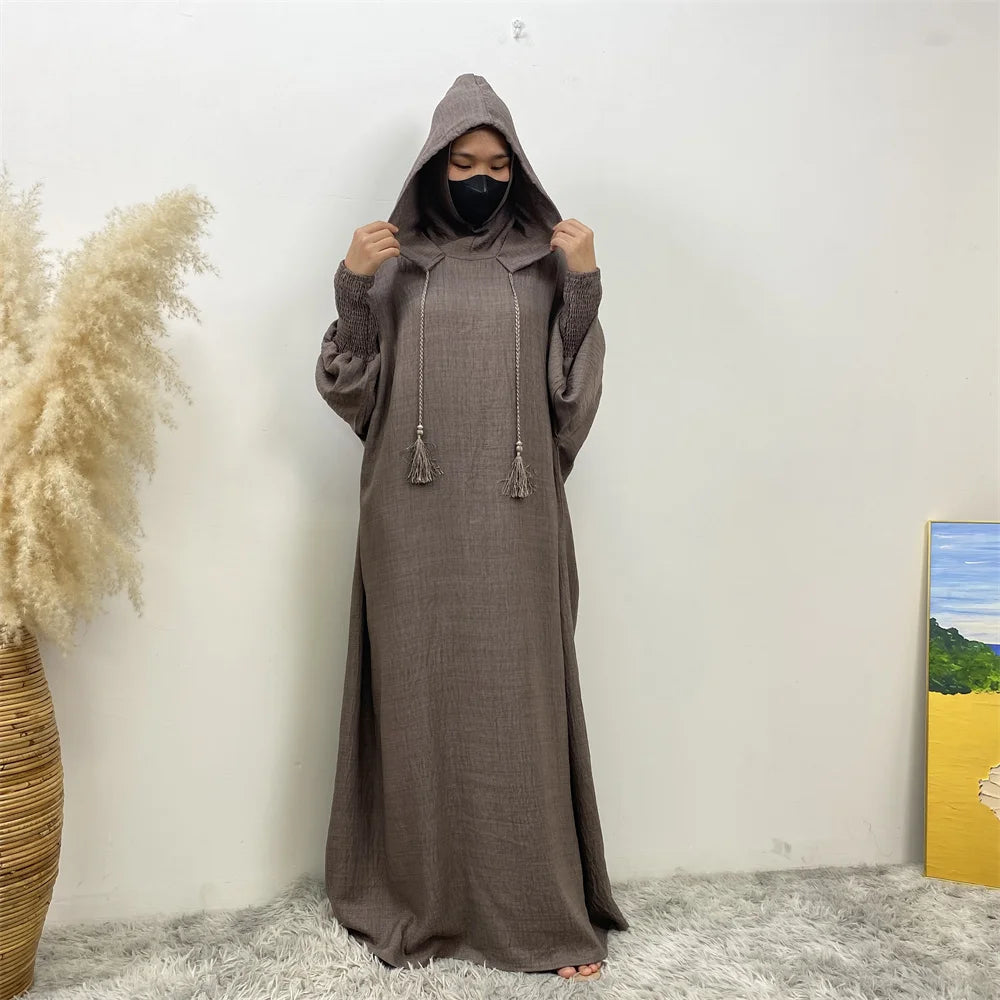 Hooded Batwing Abaya – Solid Color Ramadan Djellaba for Women