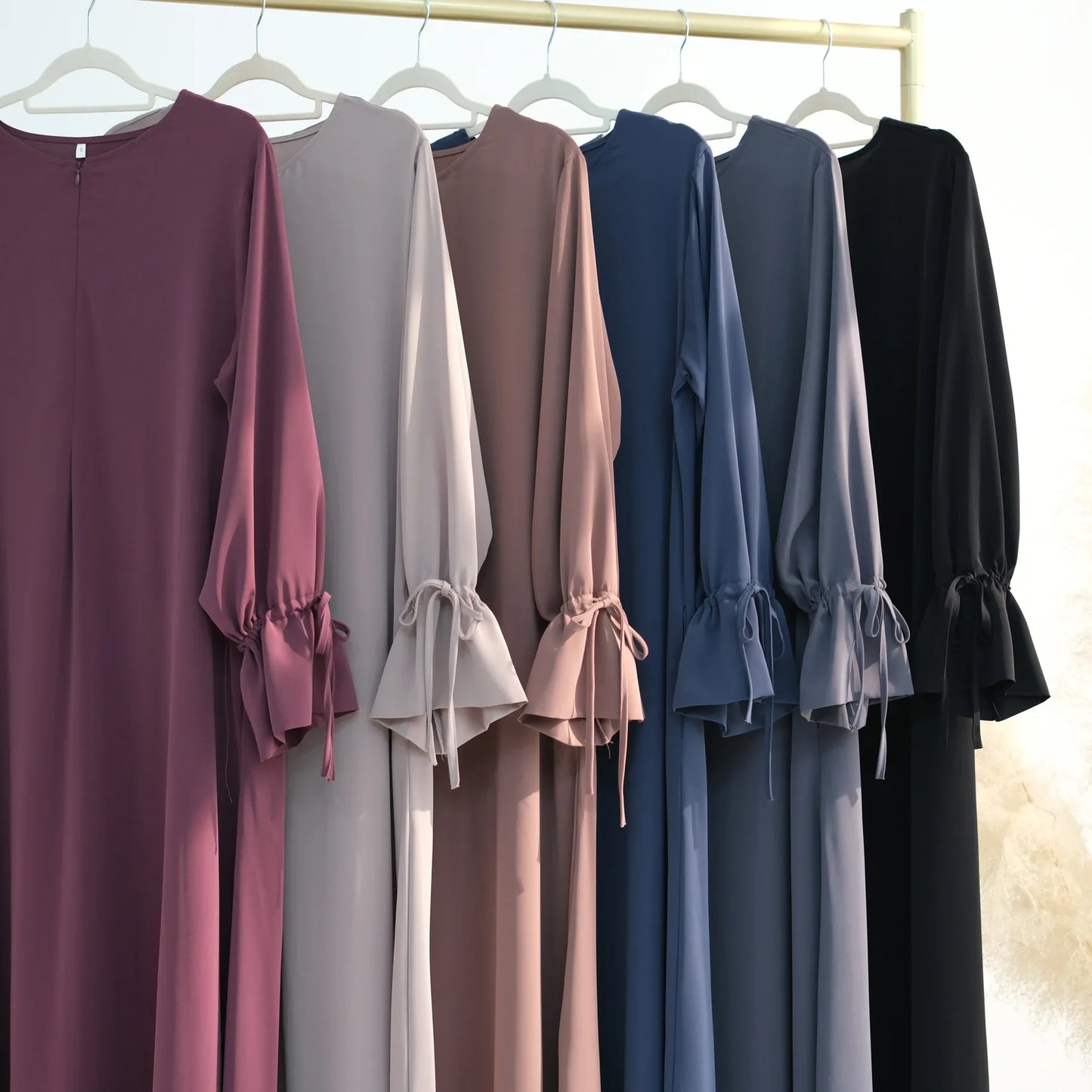 Bow Lace-Up Abaya Kaftan – Elegant Muslim Eid Maxi Dress 2026