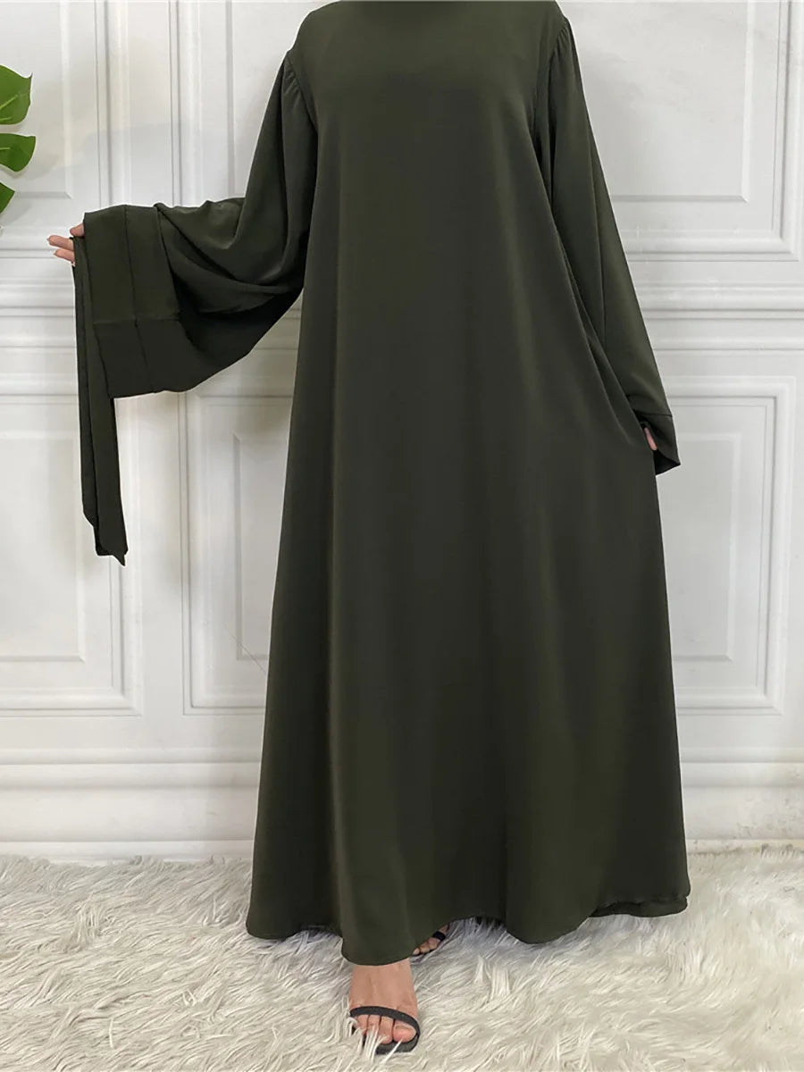 Modest Turkish Kaftan Abaya – Muslim Ramadan Maxi Dress for Women