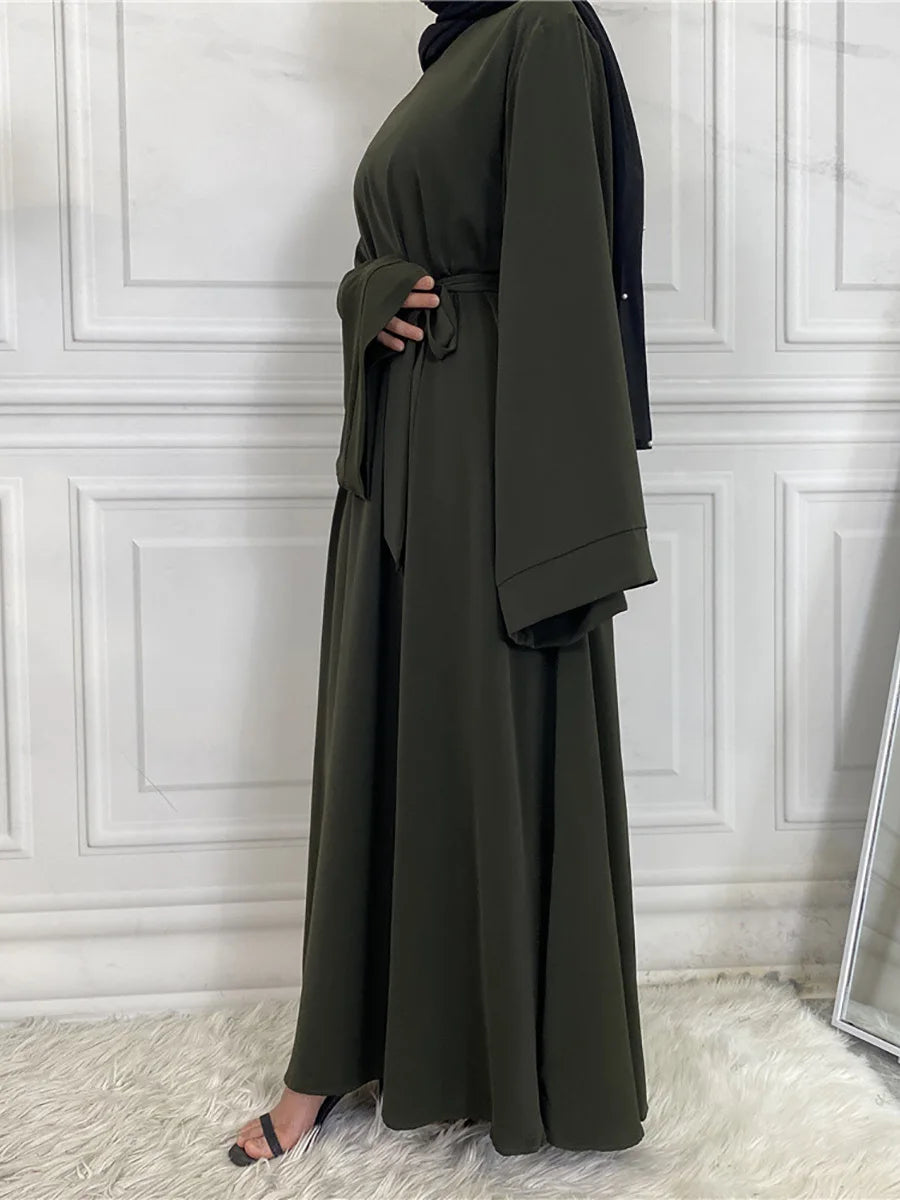 Modest Turkish Kaftan Abaya – Muslim Ramadan Maxi Dress for Women