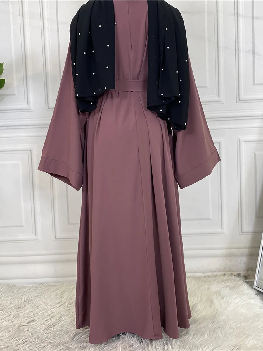 Modest Turkish Kaftan Abaya – Muslim Ramadan Maxi Dress for Women