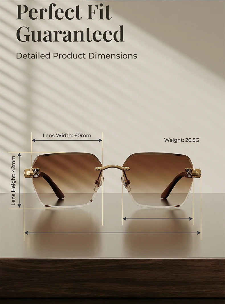 Lunettes de Soleil Photochromiques Sans Monture Luxe Homme