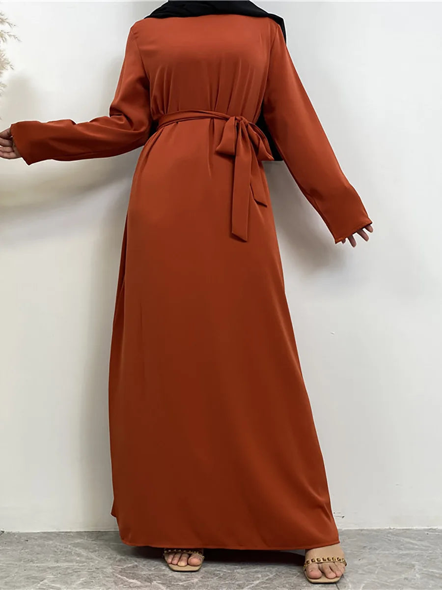 Modest Turkish Kaftan Abaya – Elegant Muslim Ramadan Maxi Dress