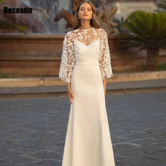 Custom Lace Appliqué Mermaid Wedding Dress – Open Back Tulle Bridal Gown