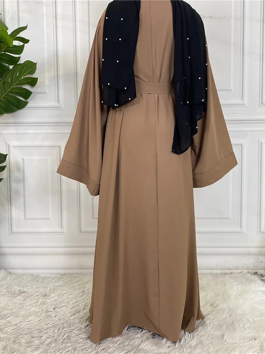 Modest Turkish Kaftan Abaya – Muslim Ramadan Maxi Dress for Women