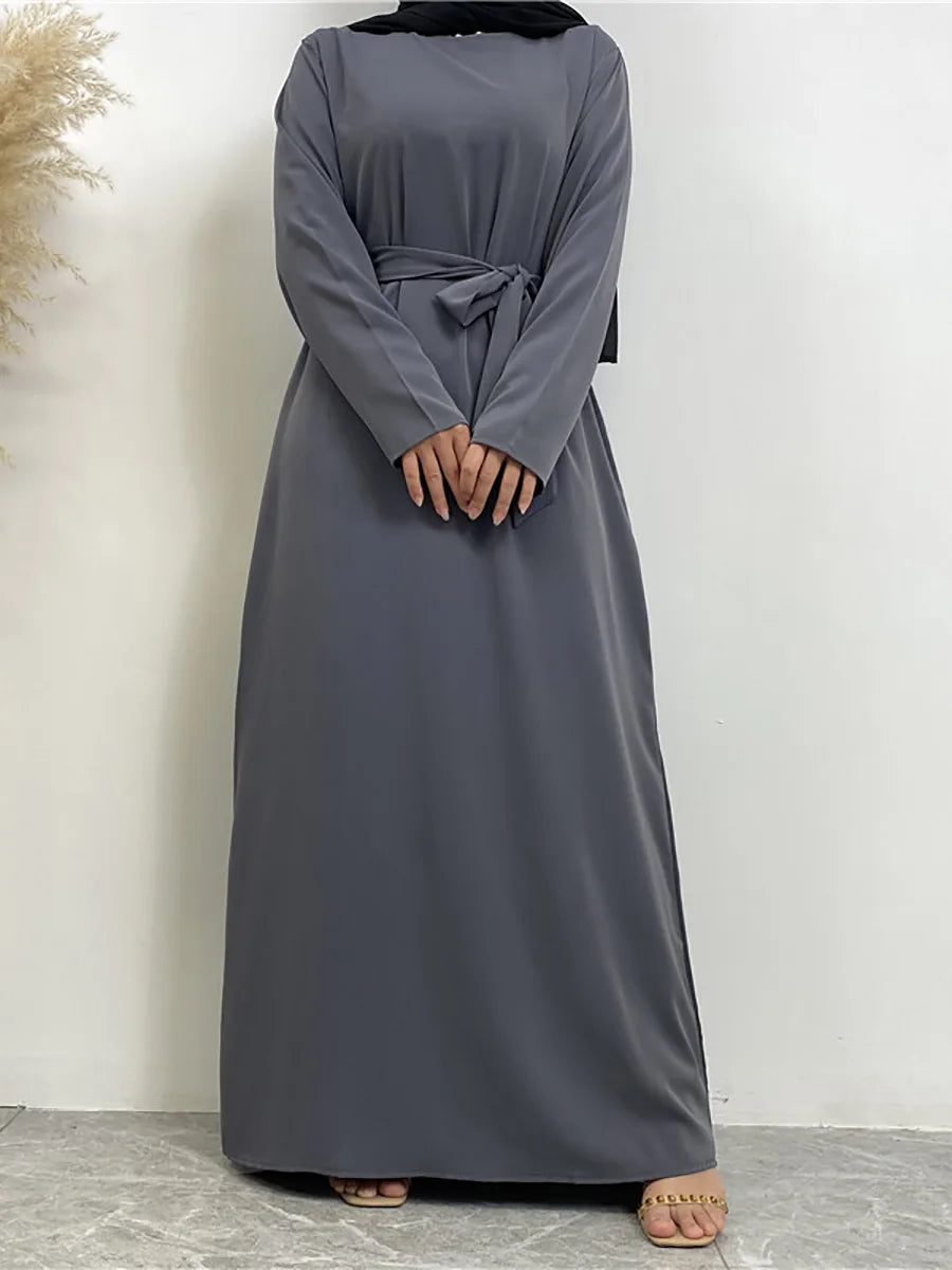 Modest Turkish Kaftan Abaya – Elegant Muslim Ramadan Maxi Dress
