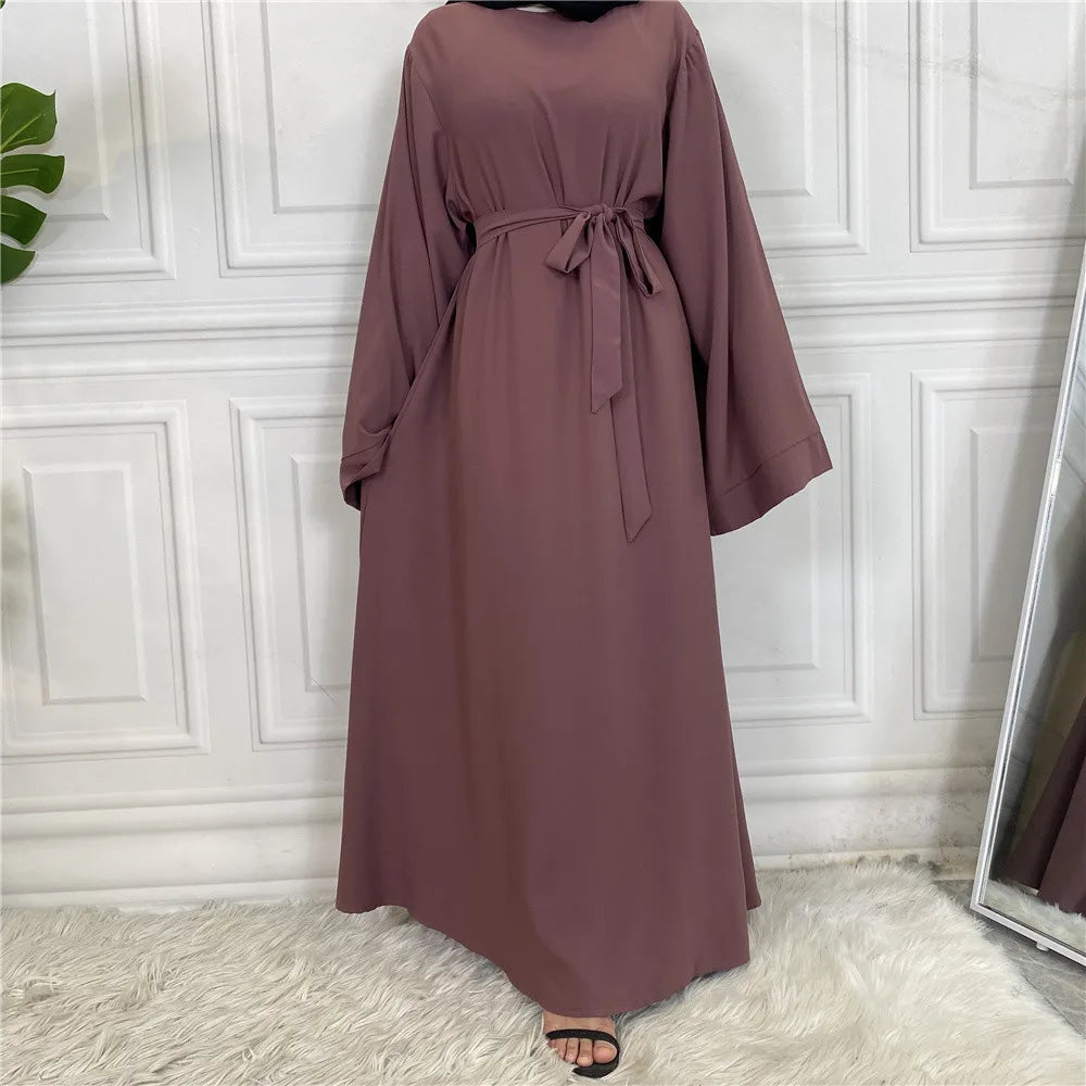 Modest Turkish Kaftan Abaya – Muslim Ramadan Maxi Dress for Women