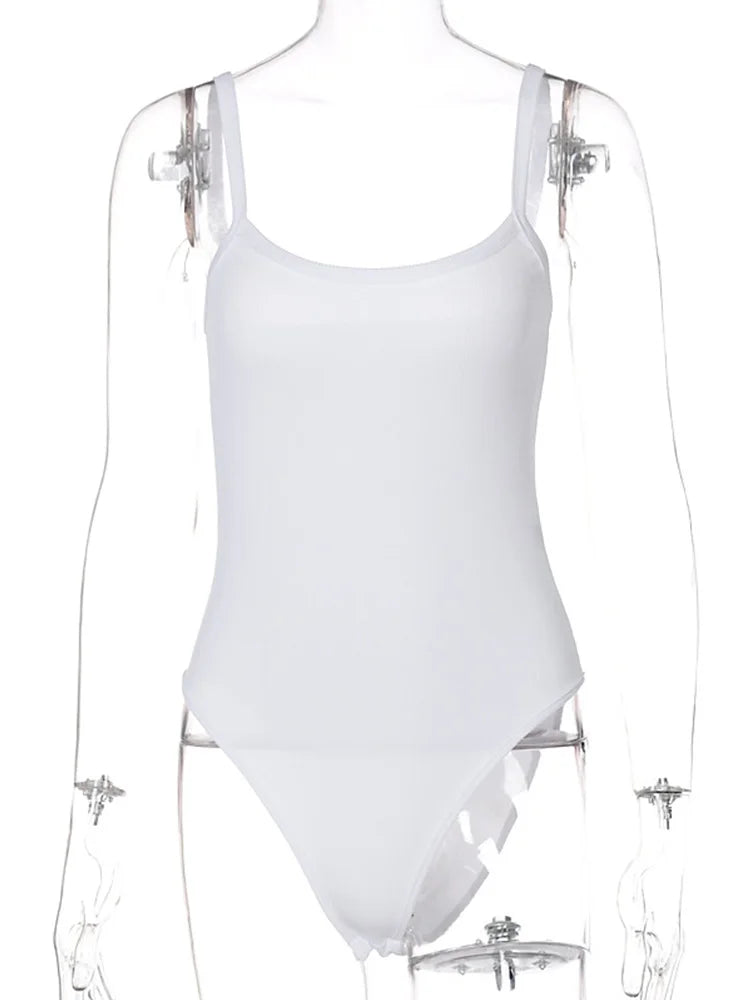 White Bodycon Bodysuit – Sexy Sleeveless Summer Top