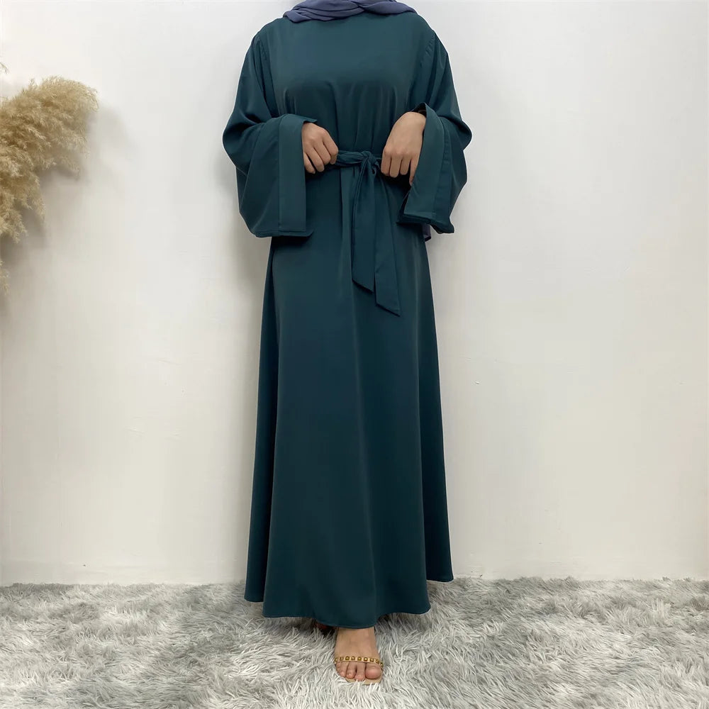 Modest Turkish Kaftan Abaya – Muslim Ramadan Maxi Dress for Women
