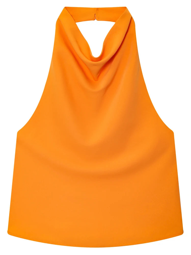 Halter Satin Backless Corset Top – Women’s Elegant Sexy Summer Tank