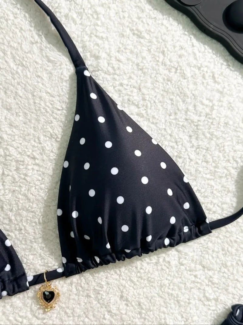 Black & White Polka Dot Bikini – Women Beach Set