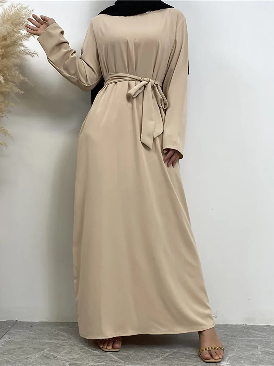 Modest Turkish Kaftan Abaya – Elegant Muslim Ramadan Maxi Dress