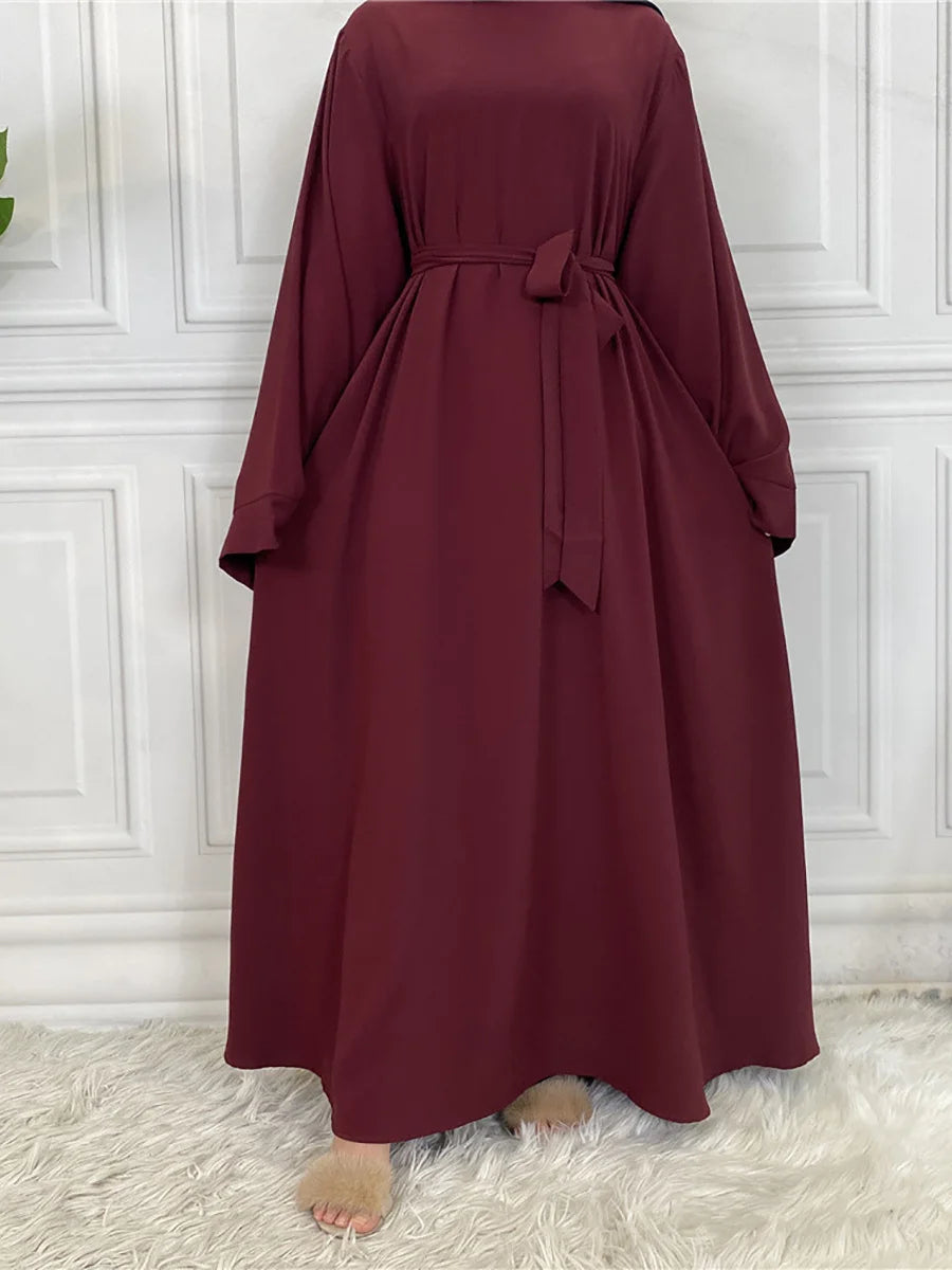 Modest Turkish Kaftan Abaya – Muslim Ramadan Maxi Dress for Women