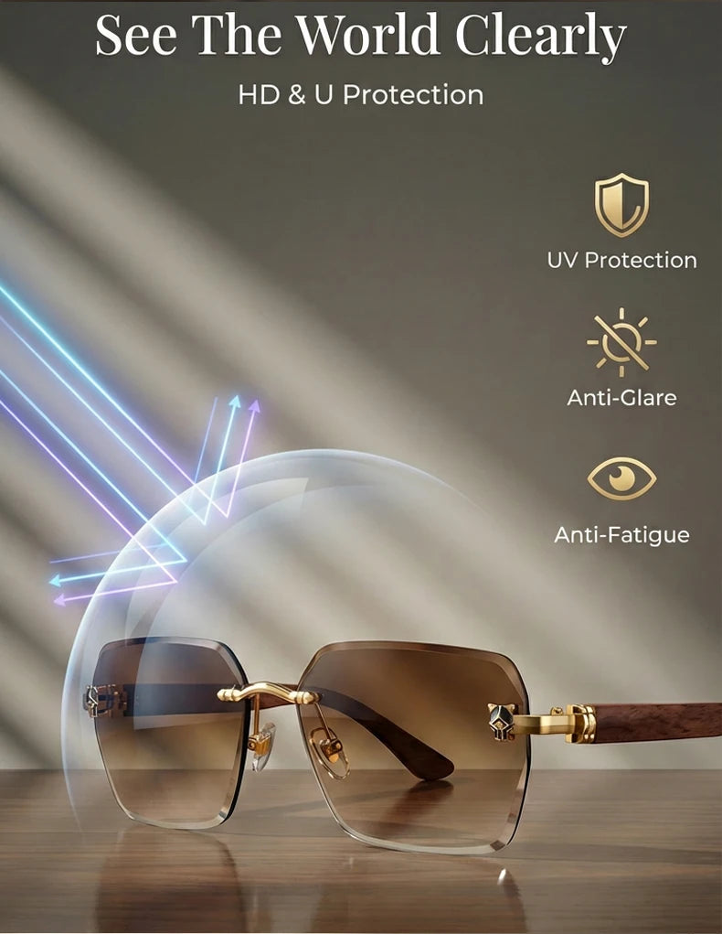 Lunettes de Soleil Photochromiques Sans Monture Luxe Homme