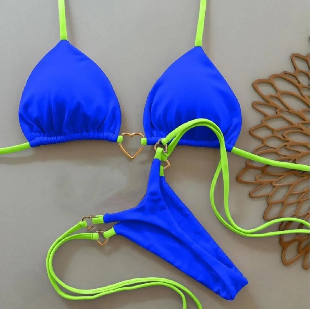 Sexy Triangle Thong Bikini Set – Women Beachwear