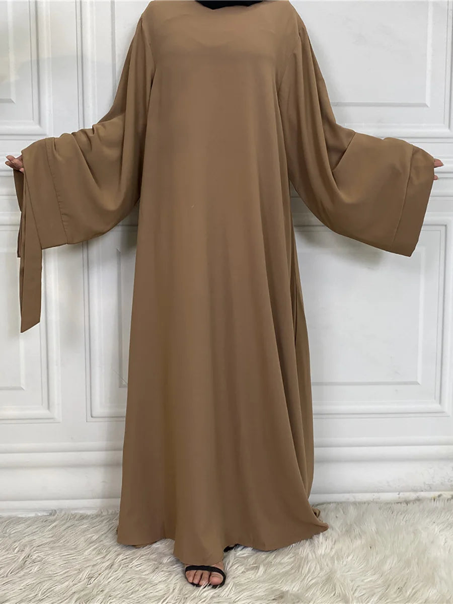 Modest Turkish Kaftan Abaya – Muslim Ramadan Maxi Dress for Women