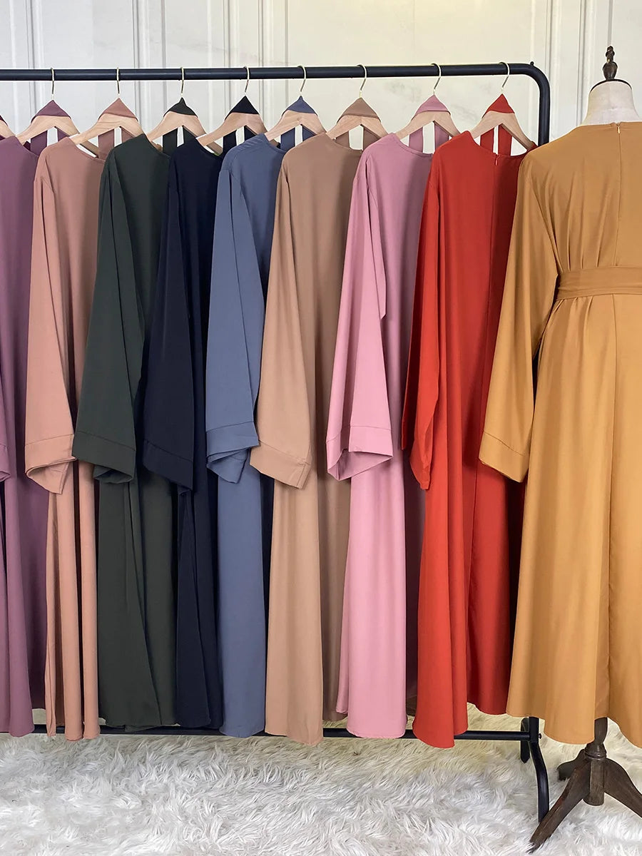 Modest Turkish Kaftan Abaya – Muslim Ramadan Maxi Dress for Women