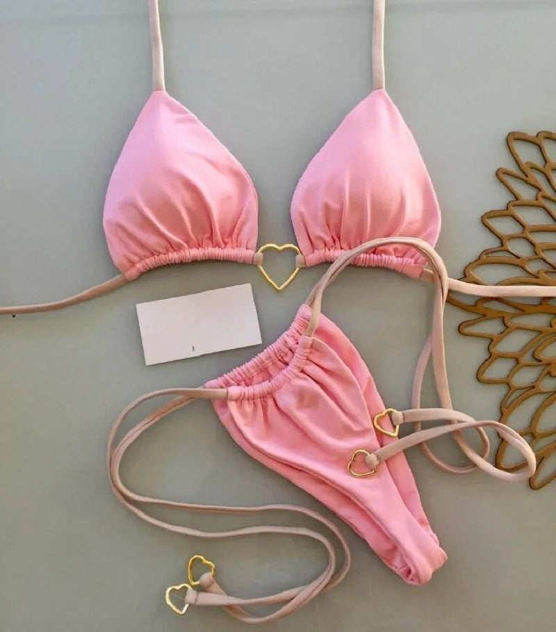 Sexy Triangle Thong Bikini Set – Women Beachwear
