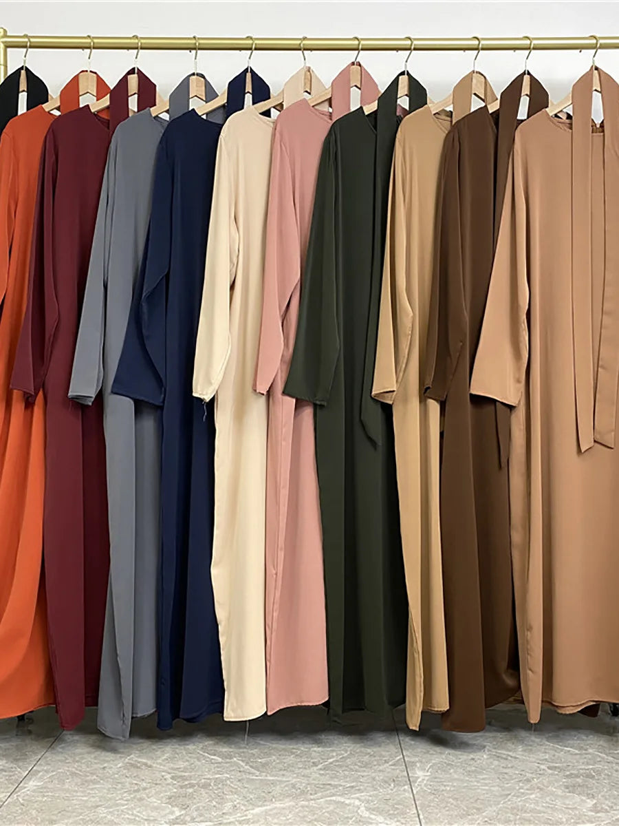 Modest Turkish Kaftan Abaya – Elegant Muslim Ramadan Maxi Dress