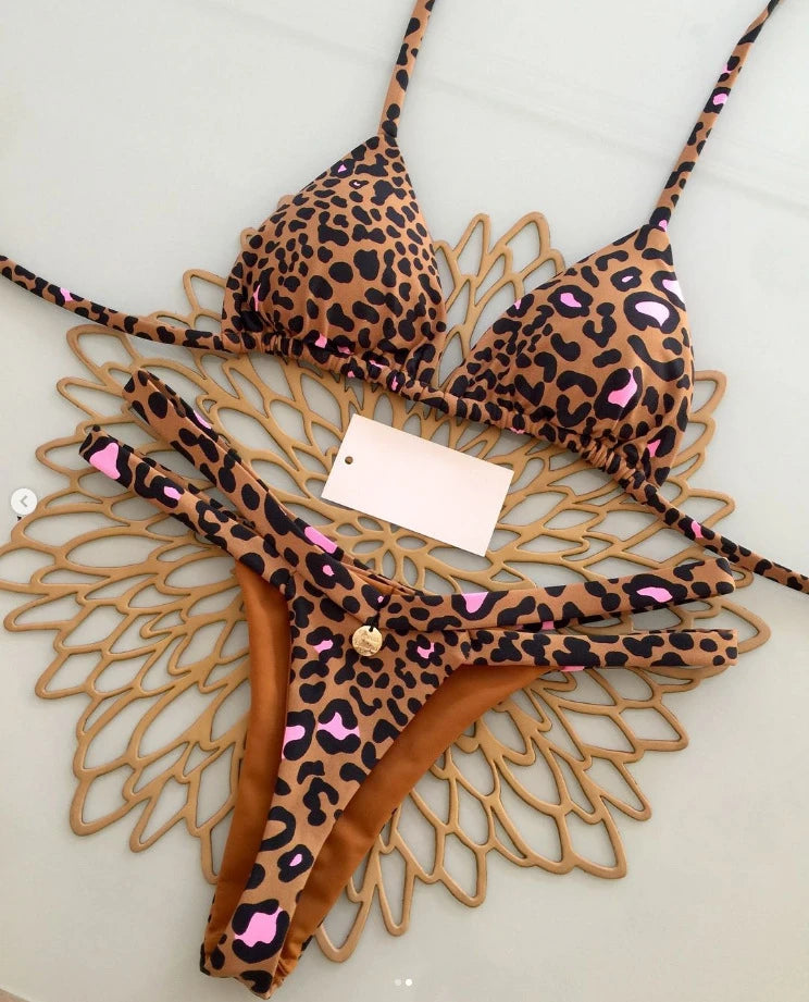 Leopard Print Bikini Set – Sexy Women Swimwear
