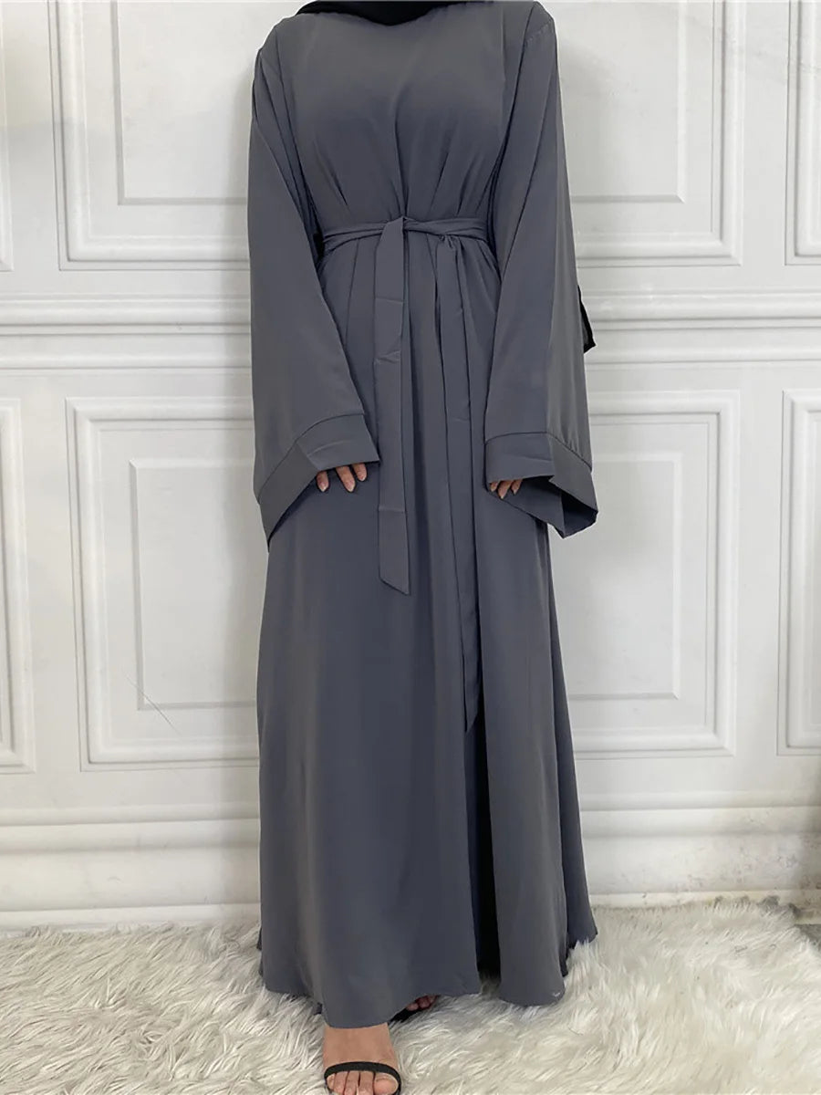 Modest Turkish Kaftan Abaya – Muslim Ramadan Maxi Dress for Women