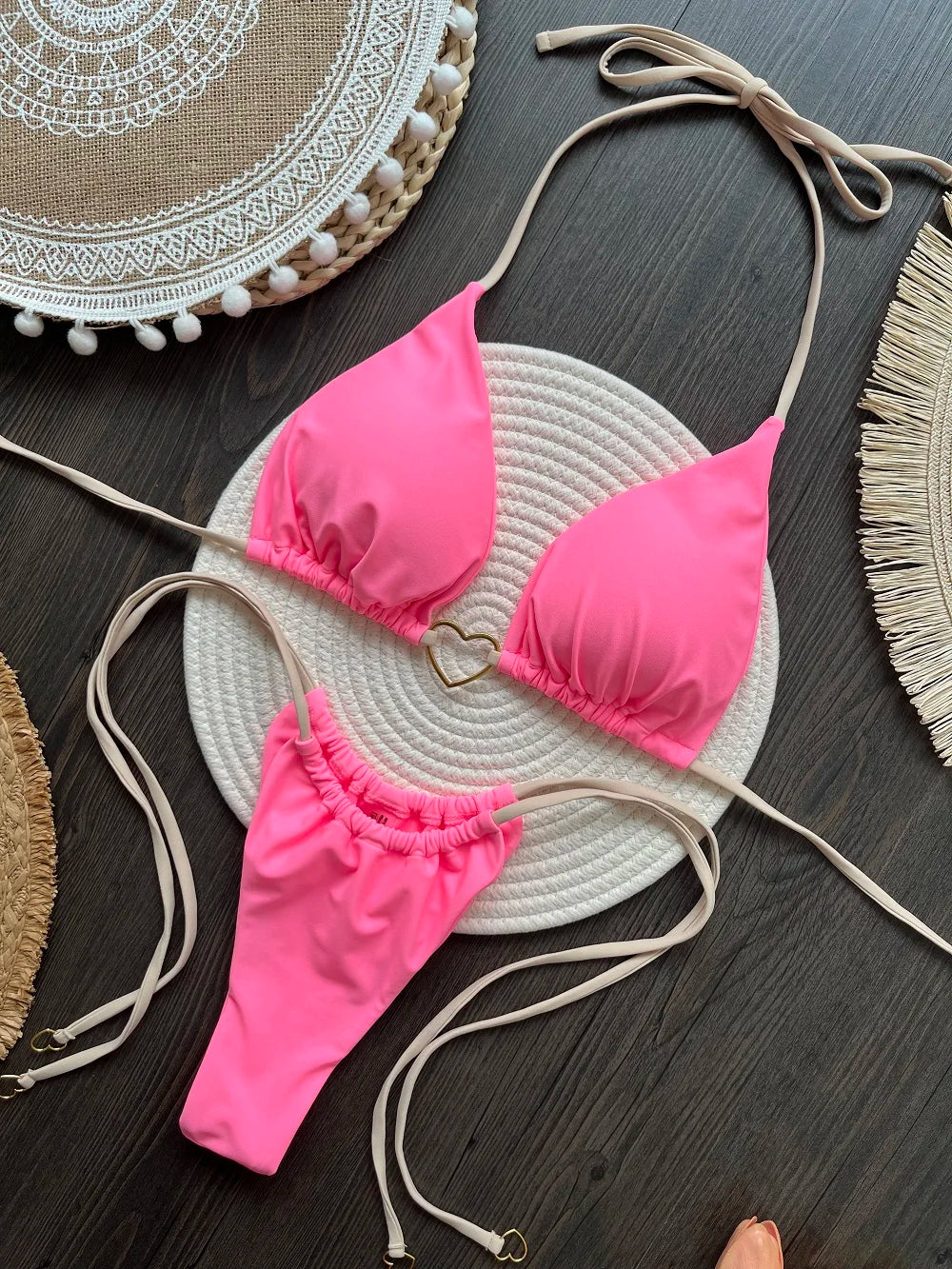 Sexy Triangle Thong Bikini Set – Women Beachwear