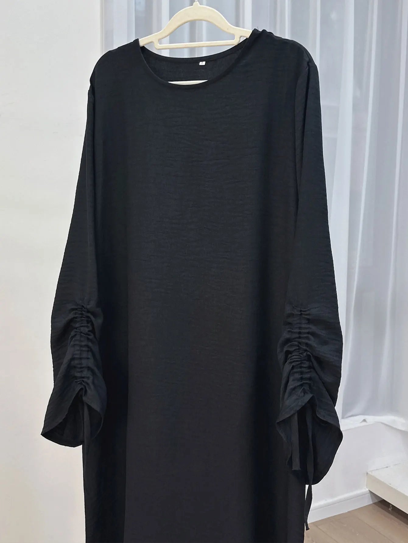 Lace-Up Sleeve Abaya Kaftan – Modest Eid Maxi Dress