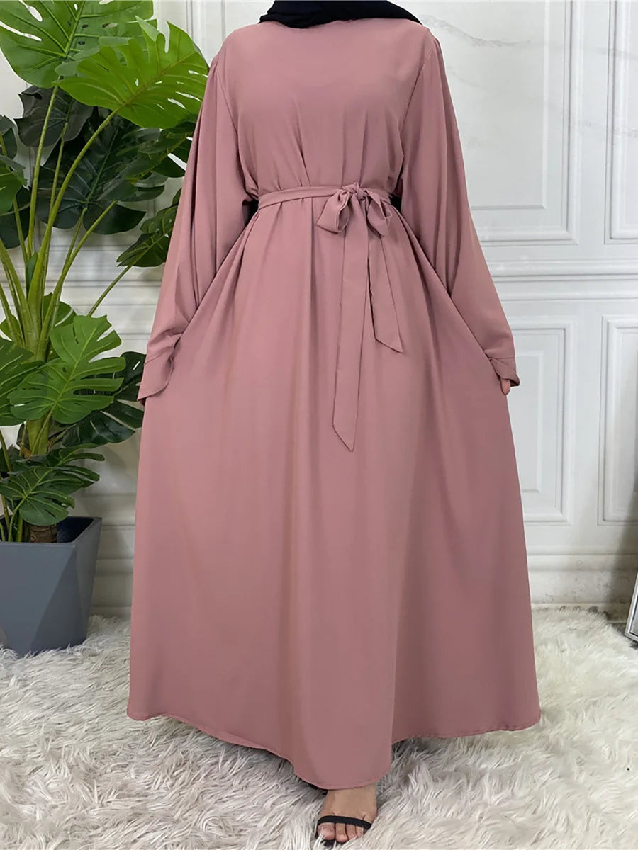 Modest Turkish Kaftan Abaya – Muslim Ramadan Maxi Dress for Women