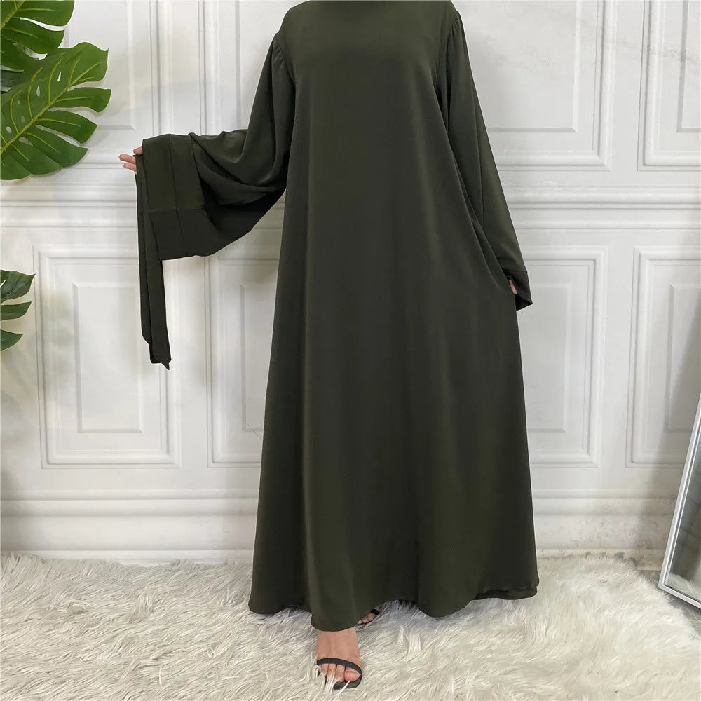 Modest Turkish Kaftan Abaya – Muslim Ramadan Maxi Dress for Women
