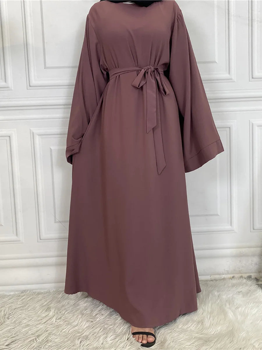 Modest Turkish Kaftan Abaya – Muslim Ramadan Maxi Dress for Women