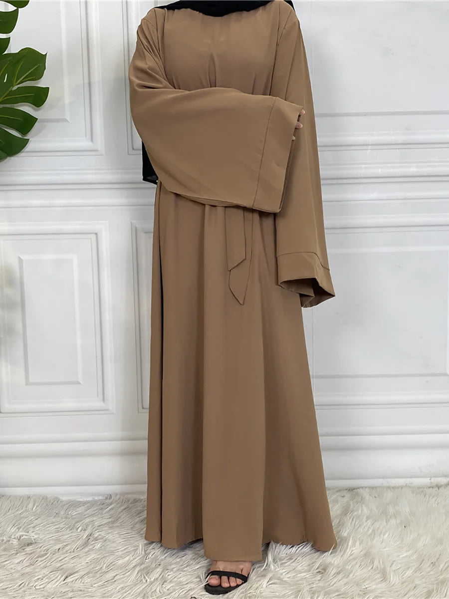Modest Turkish Kaftan Abaya – Muslim Ramadan Maxi Dress for Women