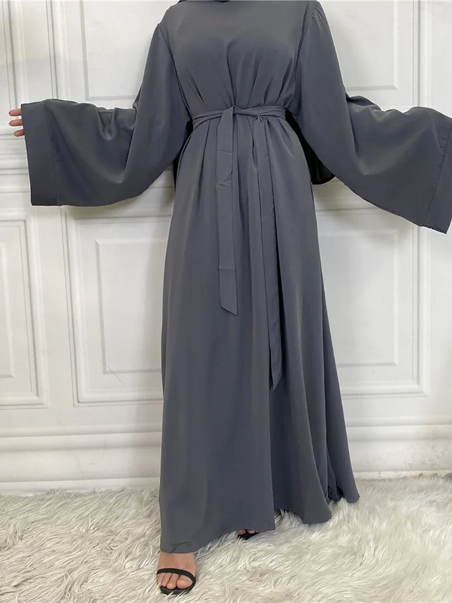 Modest Turkish Kaftan Abaya – Muslim Ramadan Maxi Dress for Women