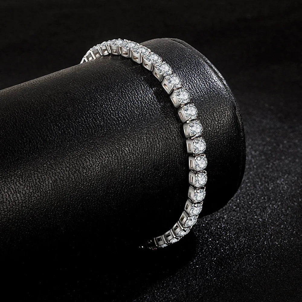 S925 Sterling Silver Zircon Tennis Bracelet – Elegant Women’s Wedding Jewelry (4mm)