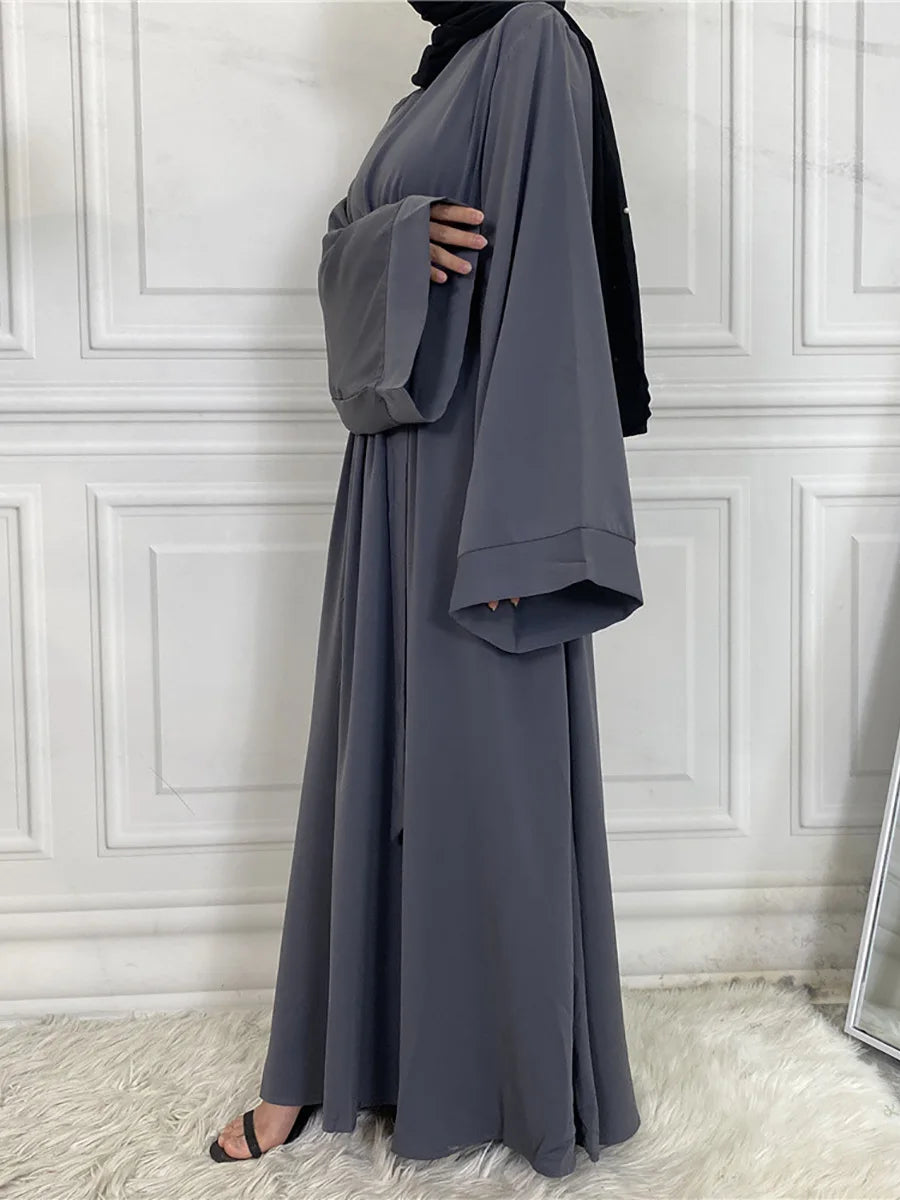Modest Turkish Kaftan Abaya – Muslim Ramadan Maxi Dress for Women
