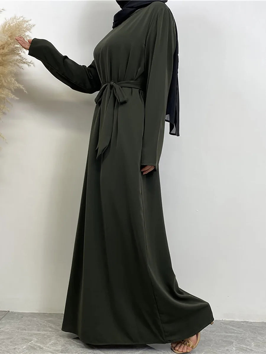 Modest Turkish Kaftan Abaya – Elegant Muslim Ramadan Maxi Dress