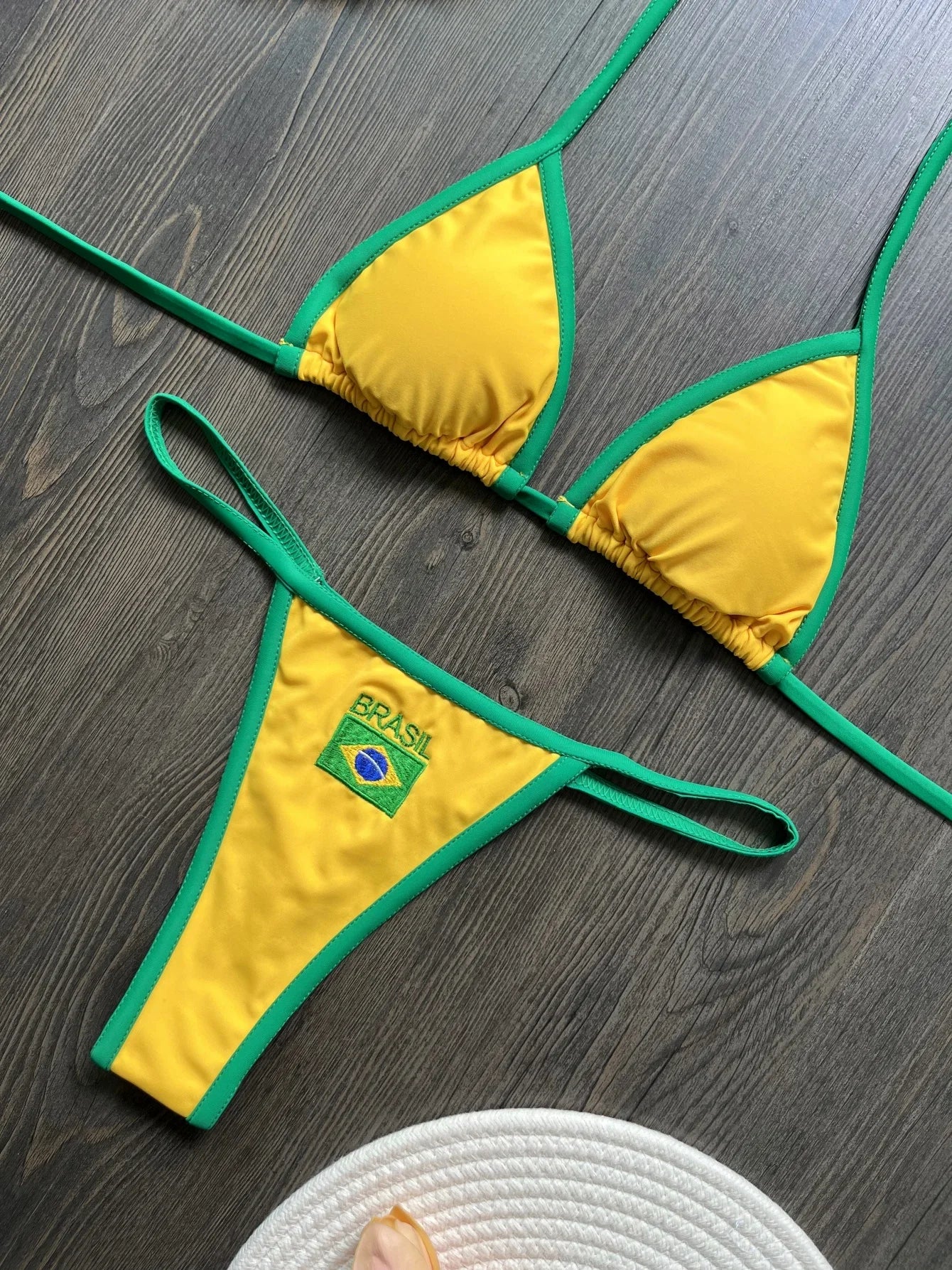 Brazil Flag Embroidery Bikini Set – Women Swimwear