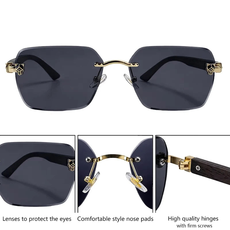 Lunettes de Soleil Photochromiques Sans Monture Luxe Homme
