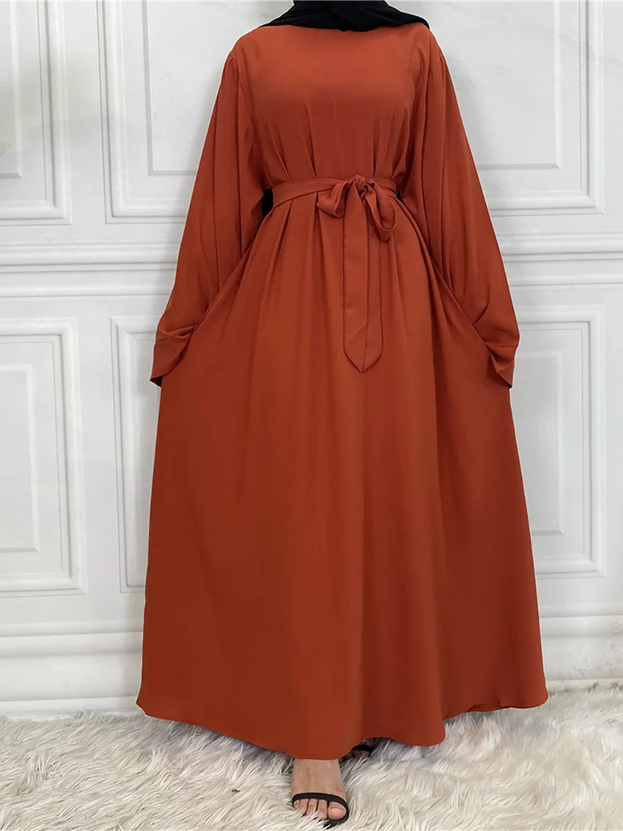 Modest Turkish Kaftan Abaya – Muslim Ramadan Maxi Dress for Women