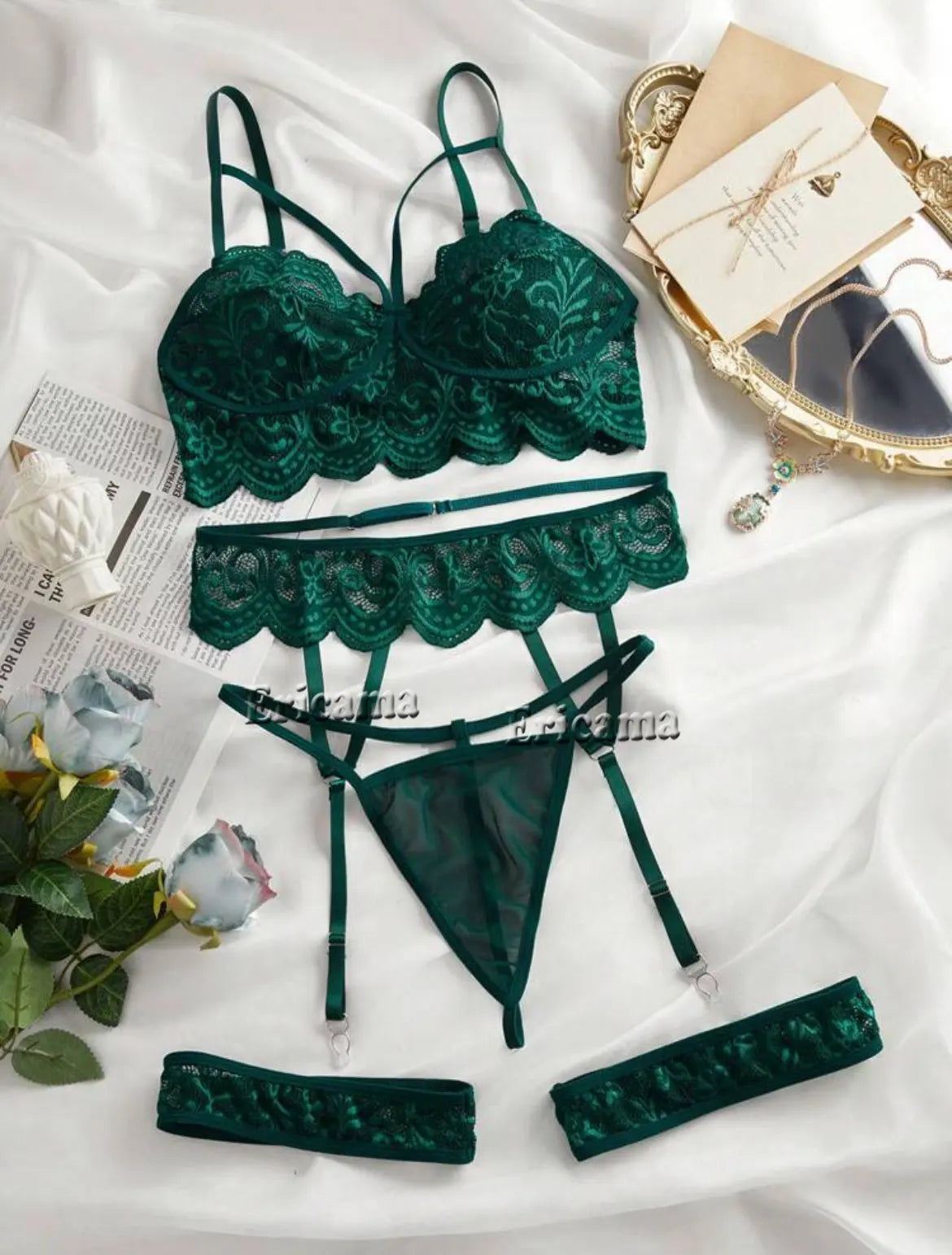 Sheer Lace Bra & Panty Set – Elegant Transparent Women’s Lingerie