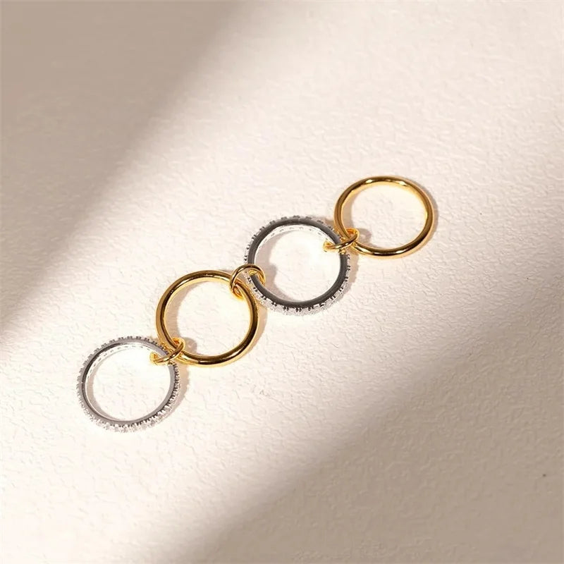 Two-Color Copper Four-Ring Stackable Ring – Hypoallergenic INS Style Jewelry