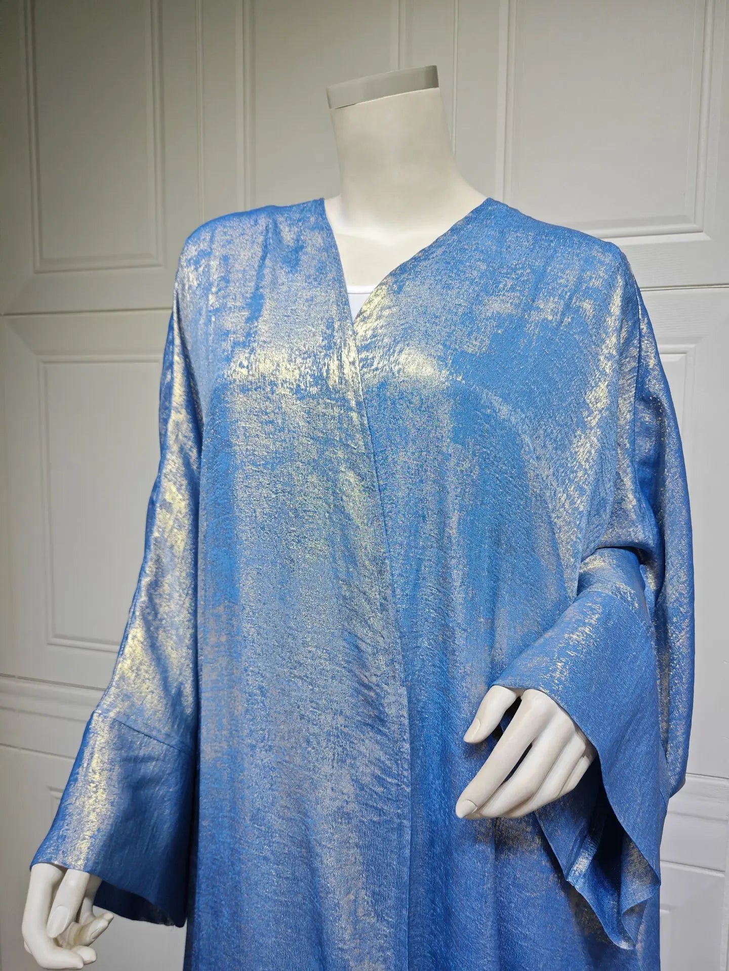 Luxury Satin Open Abaya – Shiny Batwing Eid Party Kaftan Dress