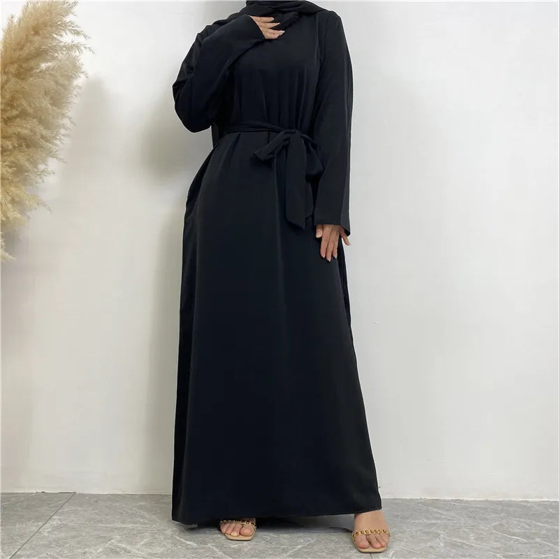 Modest Turkish Kaftan Abaya – Elegant Muslim Ramadan Maxi Dress