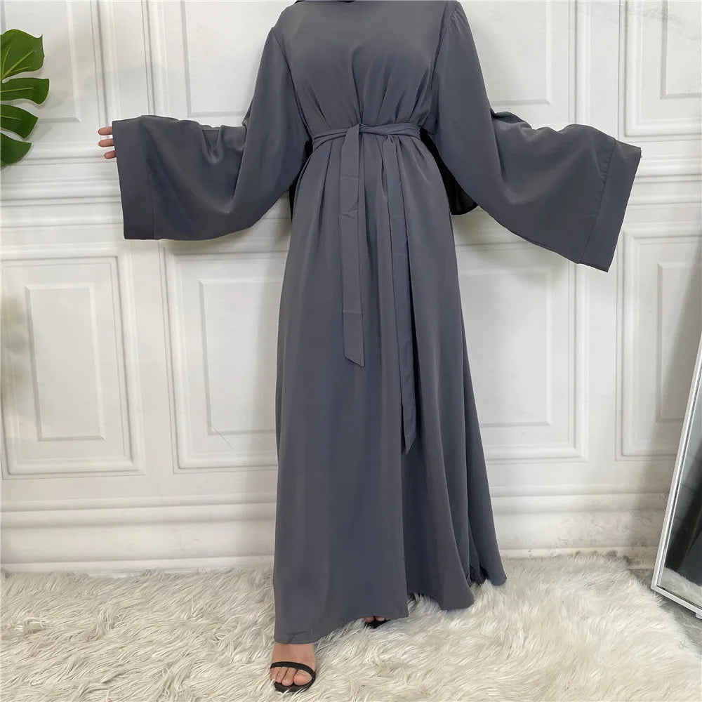 Modest Turkish Kaftan Abaya – Muslim Ramadan Maxi Dress for Women