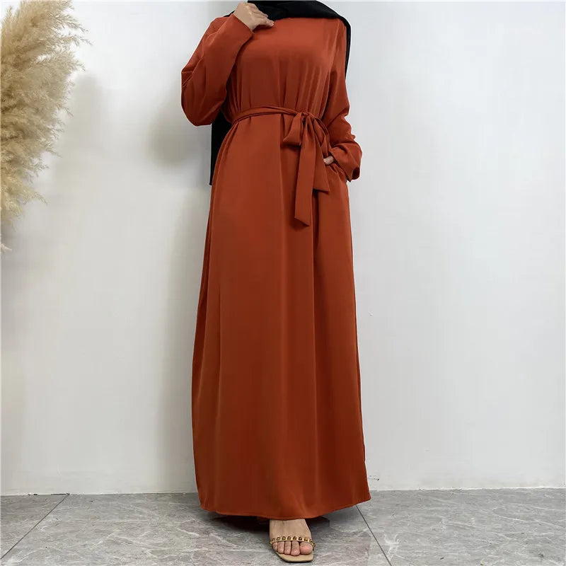 Modest Turkish Kaftan Abaya – Elegant Muslim Ramadan Maxi Dress