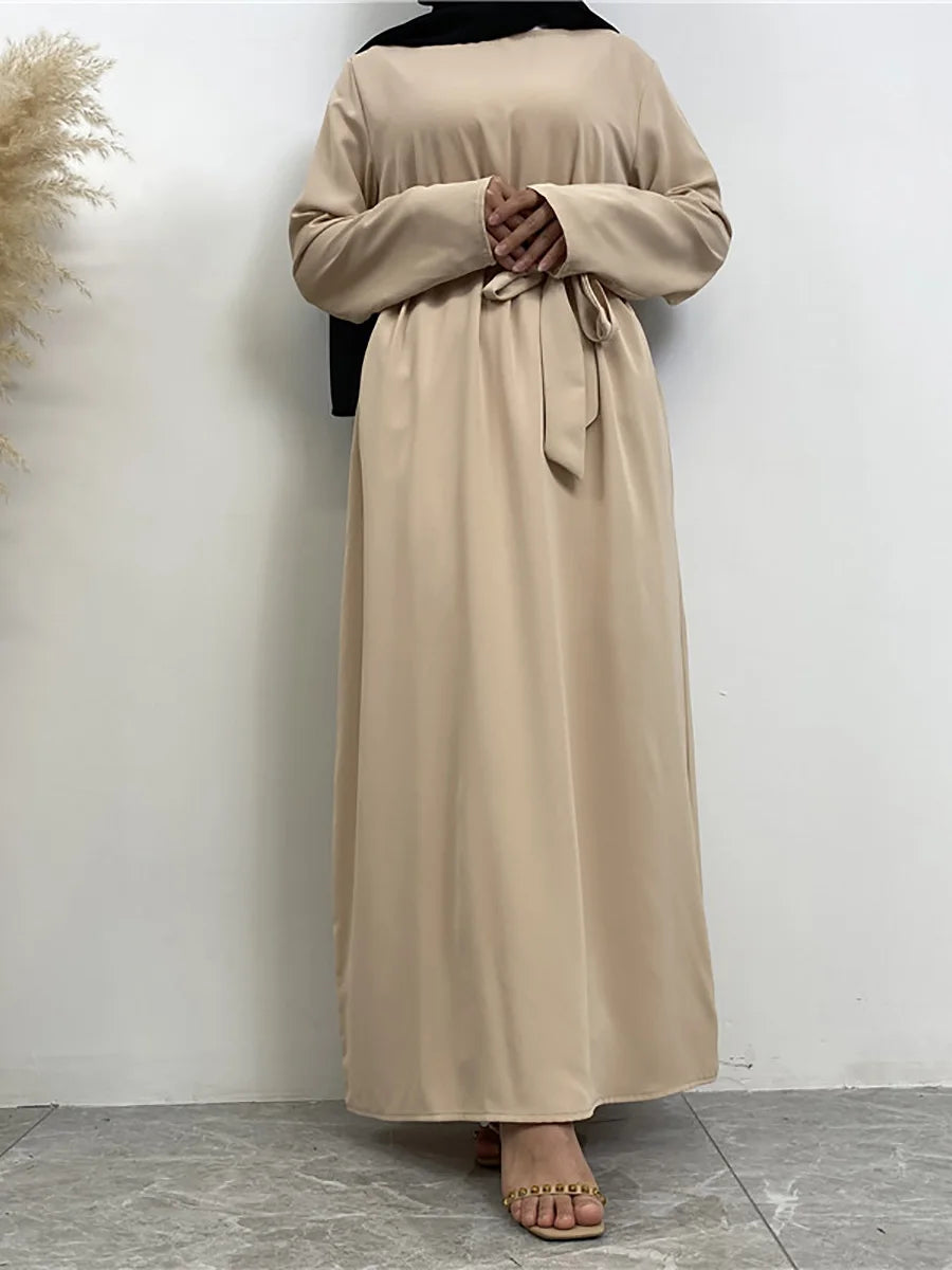 Modest Turkish Kaftan Abaya – Elegant Muslim Ramadan Maxi Dress
